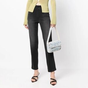 Spanx $128 Straight Leg Jeans 20355R Vintage Black High Rise Ankle Small